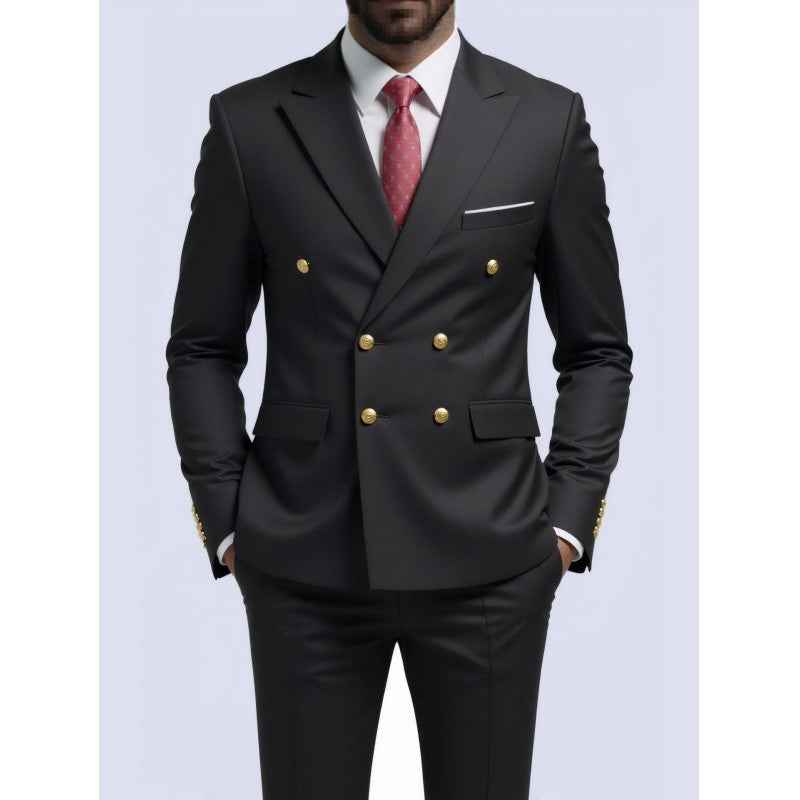 Men's 2-Piece Double-Breasted Fashionable Casual Suit | Modern Tailored Set