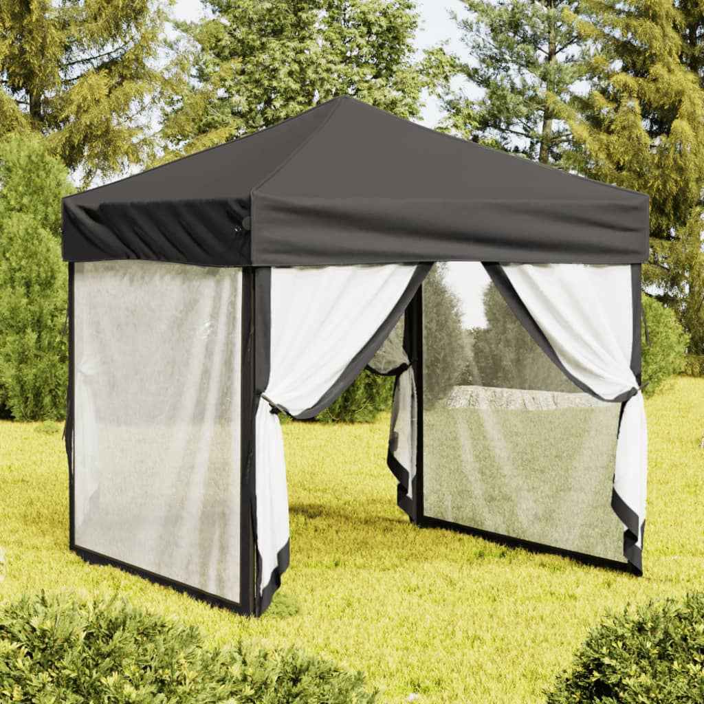 Foldable Pop-Up Party Tent with Sidewalls – Anthracite (Available in 6.5x6.5, 10x10 & 10x20 Sizes)