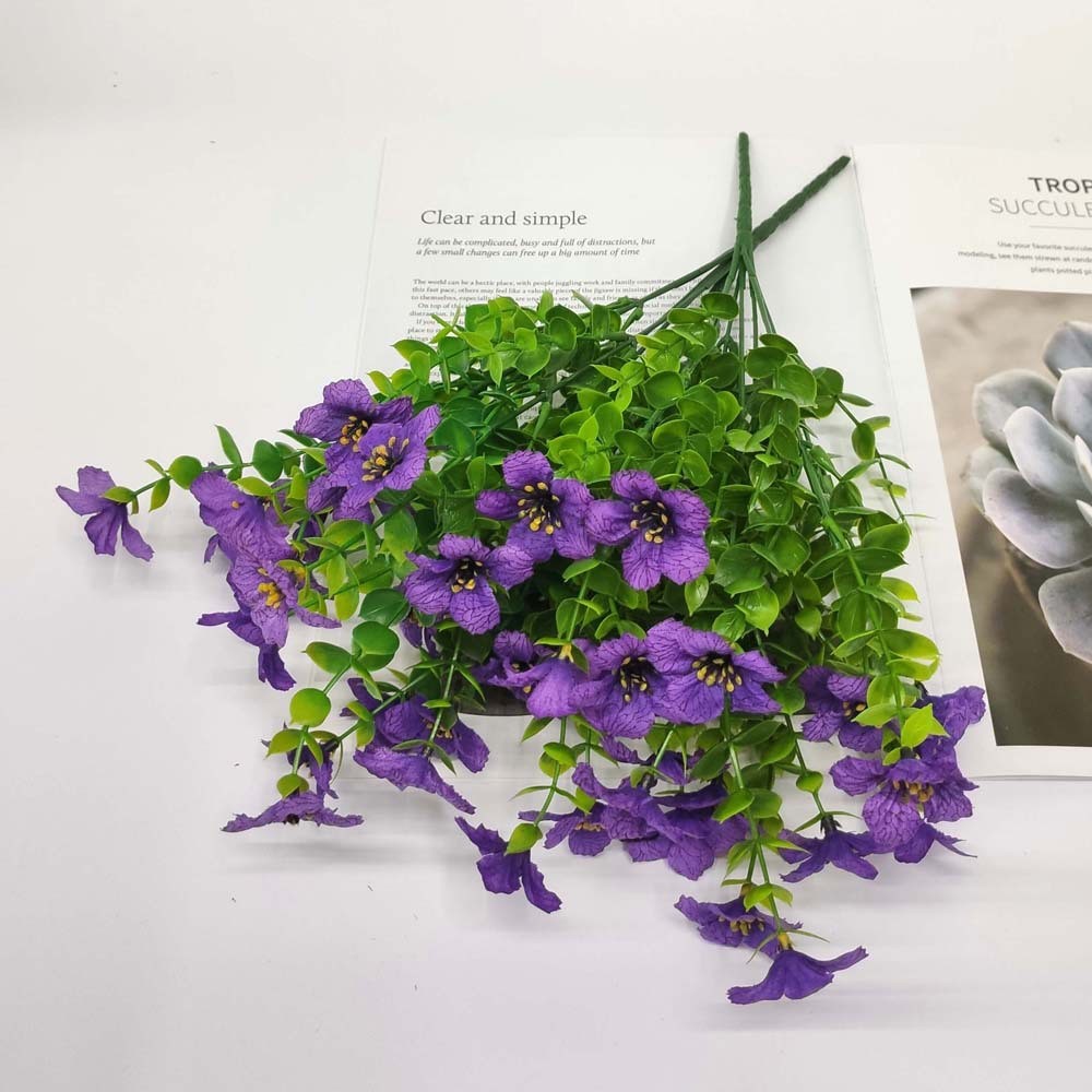 Artificial Outdoor UV-resistant Decorative Colorful Fake Flower, Decorative Bouquet for Home Garden Party Wedding Decor, Artificial Flowers Bouquet Green Plant Plastic Flowers - Shop NCLC