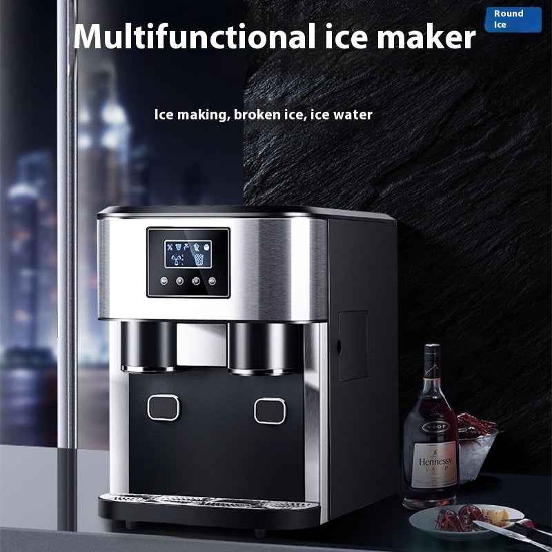 3-in-1 Countertop Ice Maker Machine & Water Dispenser – Produces Cubes, Crushed Ice & Cold Water (16kg Daily)
