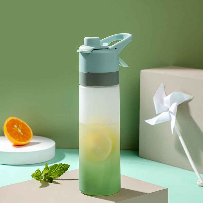 Sports Water Bottle with Spray Mist Portable Lightweight Drinking Cup for Cooling Outdoor Fitness Gym Hiking Travel Supplies