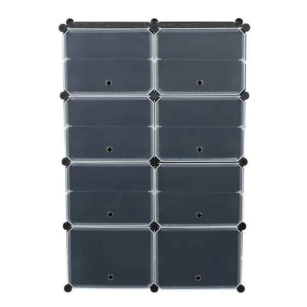 7-Tier Portable 28 Pair Shoe Rack Organizer 14 Grids Tower Shelf Storage Cabinet Stand Expandable For Heels, Boots, Slippers, Black RT
