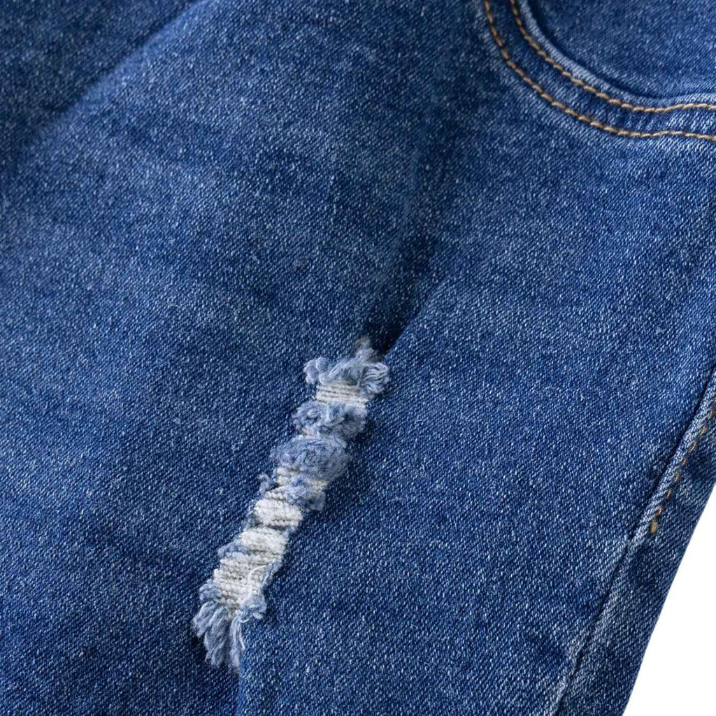 Women's Maternity Ripped Denim Shorts | Stretchy Belly Support Pregnancy Jeans