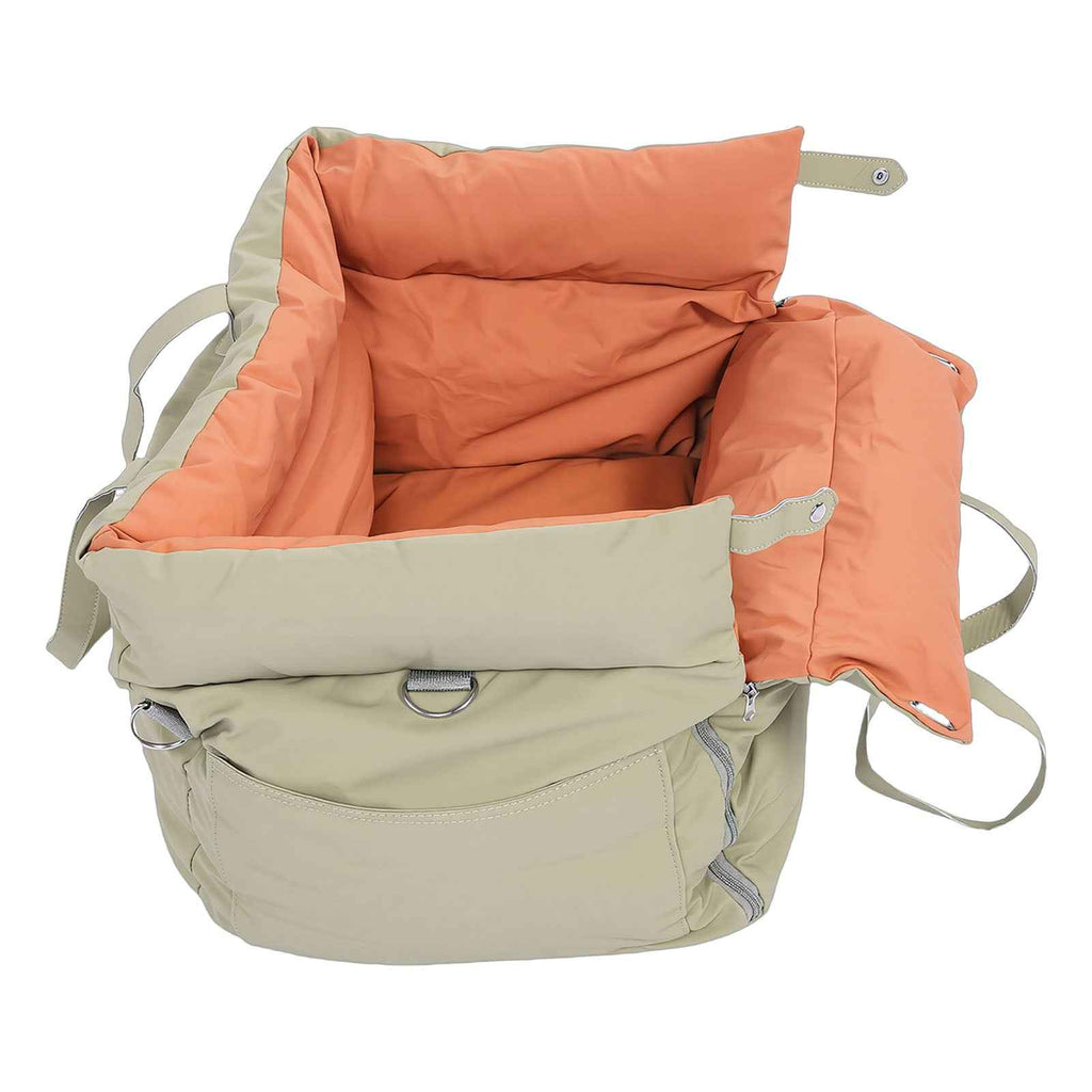 Detachable Car Pet Bed | Waterproof Travel Dog Car Seat with Safety Harness | Washable